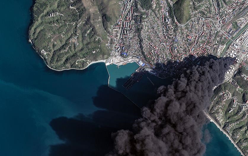 Пожежа на НПЗ в Туапсе: дим розтягся на 300 км і досяг Ставрополя